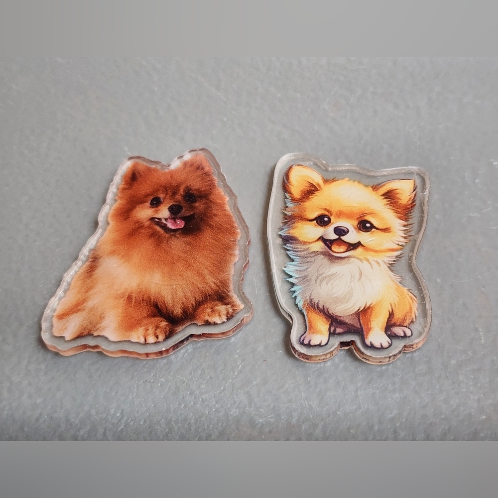Dog Flatback Pomeranian Crafts Keychain Bag Clip Badge Pin Magnet Hair Clip‎